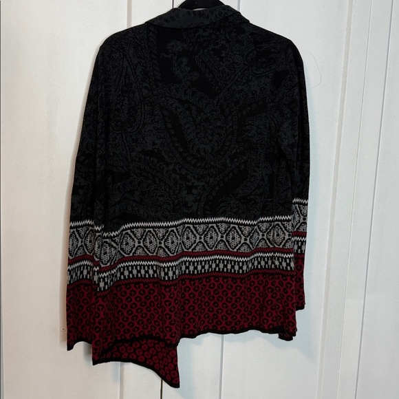 Tribal Black & red Textured Knit print duster cardigan - Small-med - Picture 3 of 4